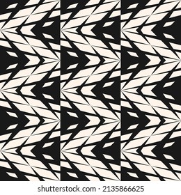 Raster Geometric Seamless Pattern With Grid, Lattice, Chevron, Zigzag Structure. Abstract Black And White Geo Texture. Simple Modern Geometry. Monochrome Background. Repeat Design For Decor, Print