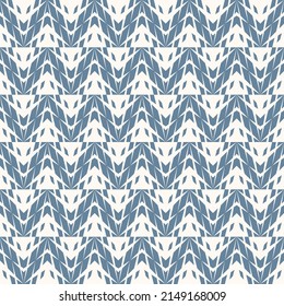 Raster Geometric Seamless Pattern With Grid, Lattice, Chevron, Zigzag Structure, Diamond Shapes. Abstract Blue And White Geo Texture. Simple Modern Geometry Background. Repeat Design For Decor, Print