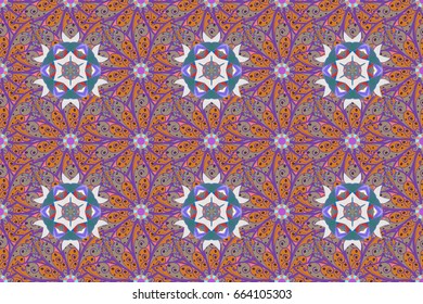 Raster gift voucher template with mandala ornament on a colorful background. - Powered by Shutterstock