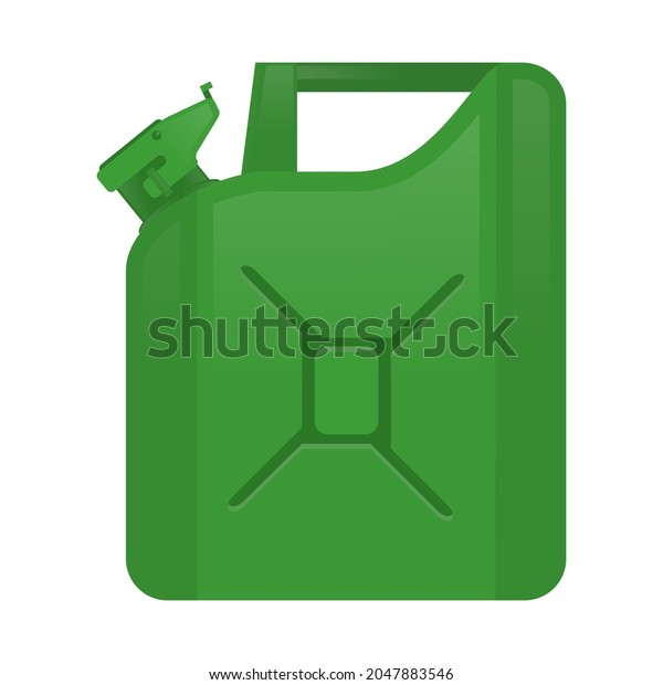 Raster Green Jerry Can be
Isolated on White Background. Metal Fuel Container. Jerrycan
Icon