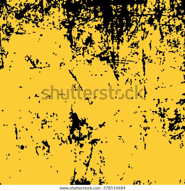 Raster grunge background with black scratches on\
yellow backdrop