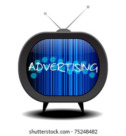 raster illustration advertising on tv