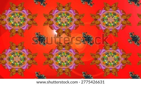 Raster illustration. Flat Flower Elements Design. Colour Spring Theme sketch pattern Background. Sketch pattern Fashionable fabric pattern. Cute floral elements.