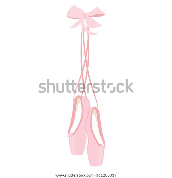 Raster Illustration Hanging Pink Ballet Pointe Stock Illustration ...