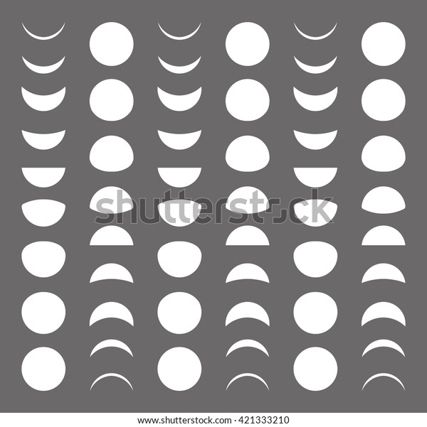 Raster illustration. The phases of the moon\
on a grey background. Simple template. The whole cycle from new\
moon to full. Graphic image.\
Stylization
