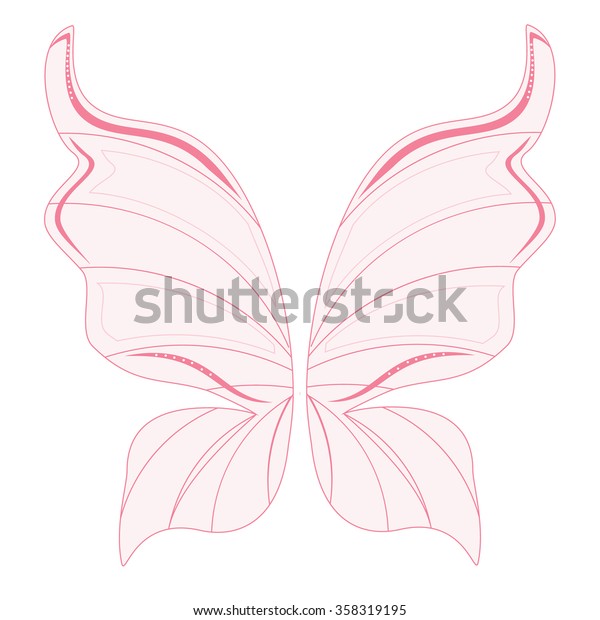 Raster Illustration Pink Transparent Fairy Wings Stockillustration