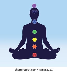 Meditating Human Lotus Pose Yoga Illustration Stock Vector Royalty Free