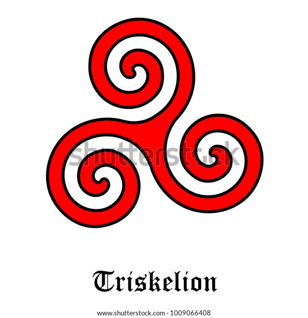 Raster Illustration Triskel Symbol Triskelion Shield Stock Illustration ...