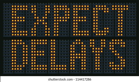 Raster Illustration Of Urban Traffic Congestion Sign Saying Expect Delays