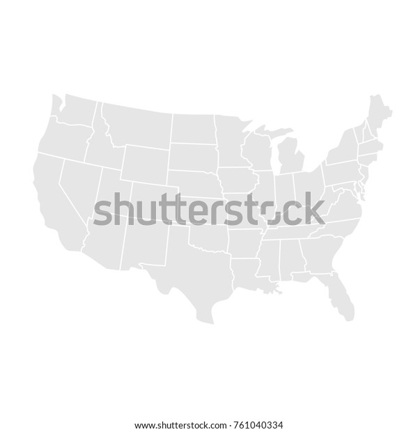 Raster Illustration Usa Map States Territories Stock Illustration ...