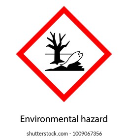 Raster Illustration Warning Sign. Official Environmental Hazard Sign, Symbol. 