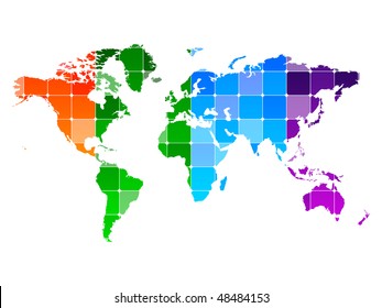 Raster Image Vector Abstract World Map Stock Illustration 48484153 ...