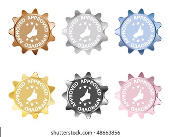 (raster image of vector) approved label