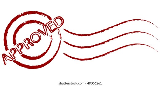 (raster image of vector) approved stamp