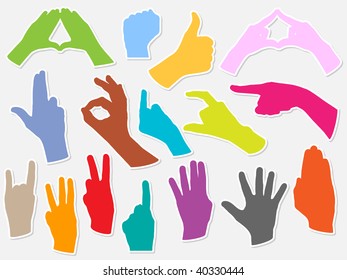 (raster image of vector) hands shape
