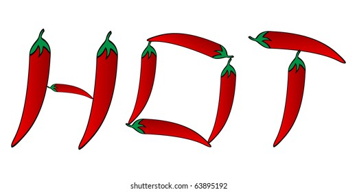 (raster image of vector) hot word