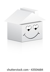 (raster Image Of Vector) House In Love