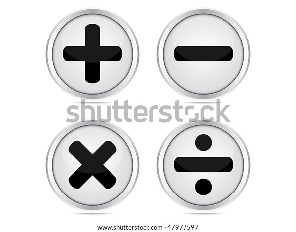Raster Image Vector Mathematics Buttons Stock Illustration 47977597 ...