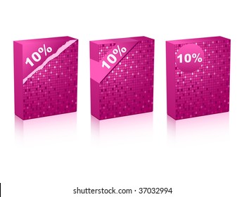 (raster image of vector) ten percent discount on box