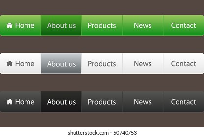 (raster image of vector) website menu