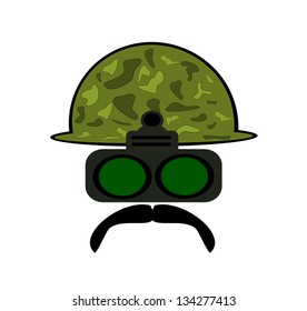 Raster Military Man Wearing Night Vision Goggles