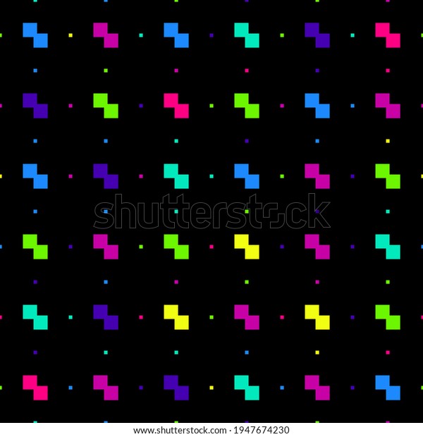 Raster Minimalist Seamless Pattern Pixel Art Stock Illustration ...