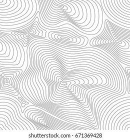 Vector Monochrome Seamless Pattern Curved Lines Stock Vector (Royalty ...
