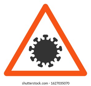Raster SARS virus warning flat icon. Raster pictograph style is a flat symbol SARS virus warning icon on a white background.