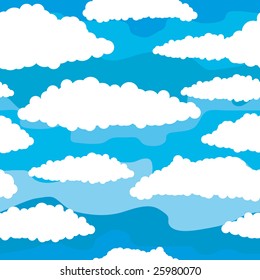 Raster Seamless Background Sky Clouds Vector Stock Illustration ...