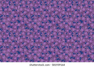 Raster seamless pattern with abstract violet roses. Decorative floral background with flowers of roses.