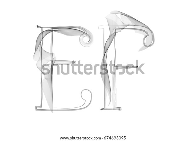 Raster Smoke Haze Letter Font Type Stock Illustration 674693095