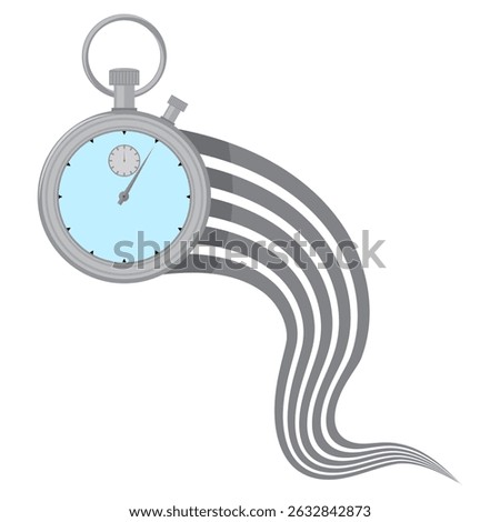 Raster Stopwatch or timer showing time. Label cooking time. Chronometer, time counter with dial. Countdown time, hours and minutes. Deadline, sport measurement.