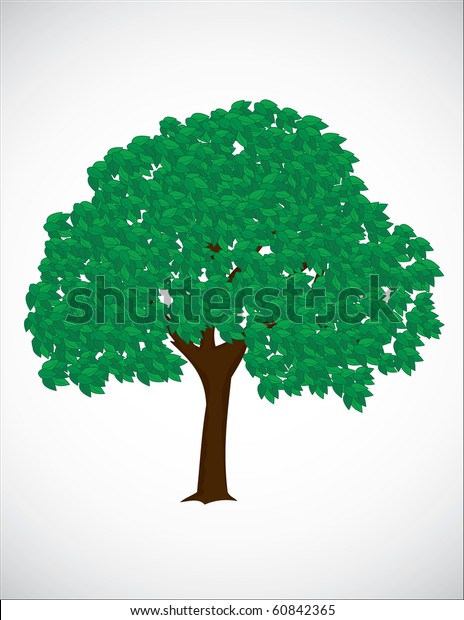 Raster Tree Isolated On White Background Stock Illustration 60842365 ...