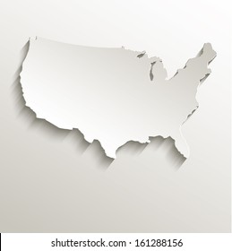 Raster USA Map Card Paper 3D Natural