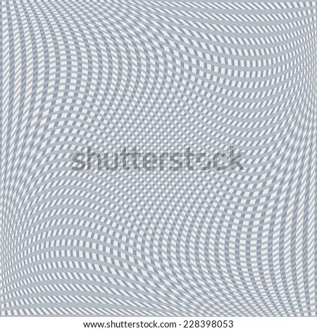 Raster version. Abstract background of distorted ornate grid in grey and white colors 
