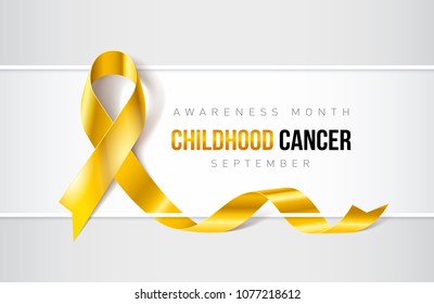 Raster version. Banner with Childhood Cancer Awareness Realistic Ribbon. Design Template for Websites Magazines
 - Powered by Shutterstock