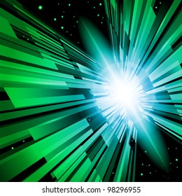 Raster version. Beautiful Abstract Backdrop Effect of Green Radiance