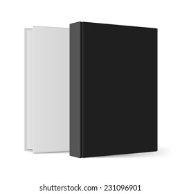 Raster version. Black and white books. Illustration on white background for design 