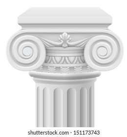 Raster version. Classic ionic column. Illustration on white background