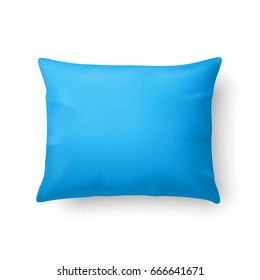 Raster version. Close Up of a Classic Cyan Pillow Isolated on White Background