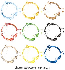 The raster version collection of colorful blots.