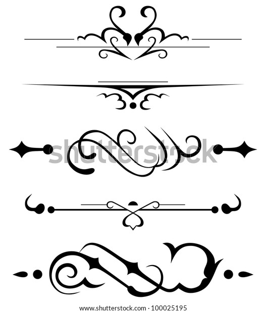 raster version: decorative\
elements - Elements for design in vintage style to embellish your\
layout