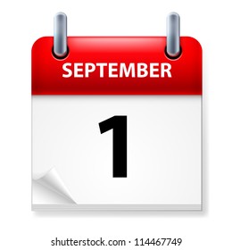 Raster Version First September Calendar Icon Stock Illustration ...