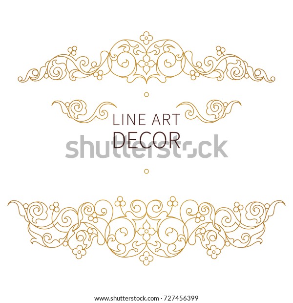 Raster version. Floral vignette in Eastern\
style. Ornate line art element for design. Lace decor. Golden\
ornament for invitations, birthday and greeting cards, thank you\
message, logo\
template.