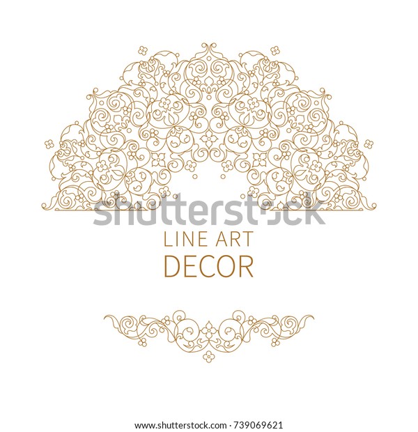 Raster\
version. Floral vignette in Eastern style. Ornate line art element\
for design. Mono line decor. Outline ornament for invitations,\
birthday and greeting cards, thank you\
message.