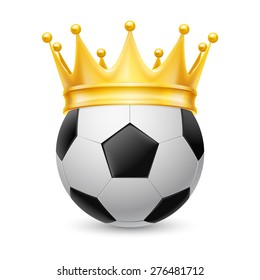 Gold Crown On Soccer Ball Isolated Stock Vector (Royalty Free) 273191282