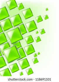 Raster version. Green Square background abstract of techno style. Illustration for design.