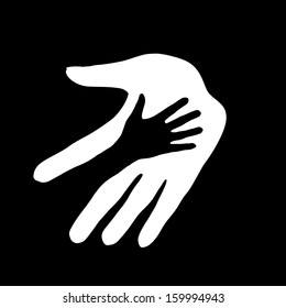 Black And White Helping Hands Stock Illustrations Images Vectors Shutterstock