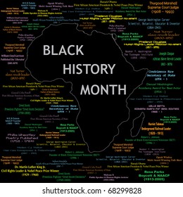 Raster version Illustration for black history month including names, time periods and what each person did. See others in this series. Makes a great poster large print.