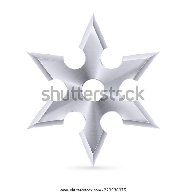 Raster Version Metal Shuriken Six Tips Stock Illustration 229930975